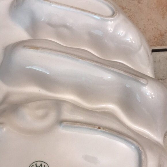 Merry Santa clay art 2003 dip platter bowl Santa - Picture 9 of 12